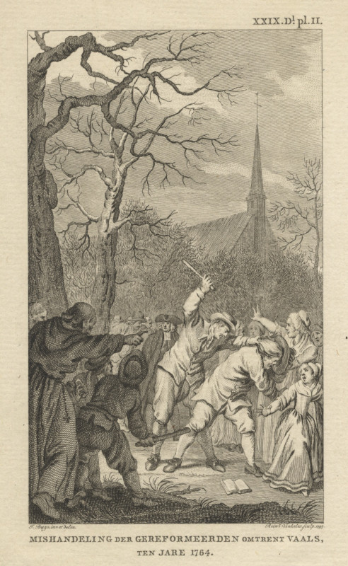 view Mishandeling der gereformeerden omtrent Vaals, ten jare 1764 by R. Vinkeles, J. Buys