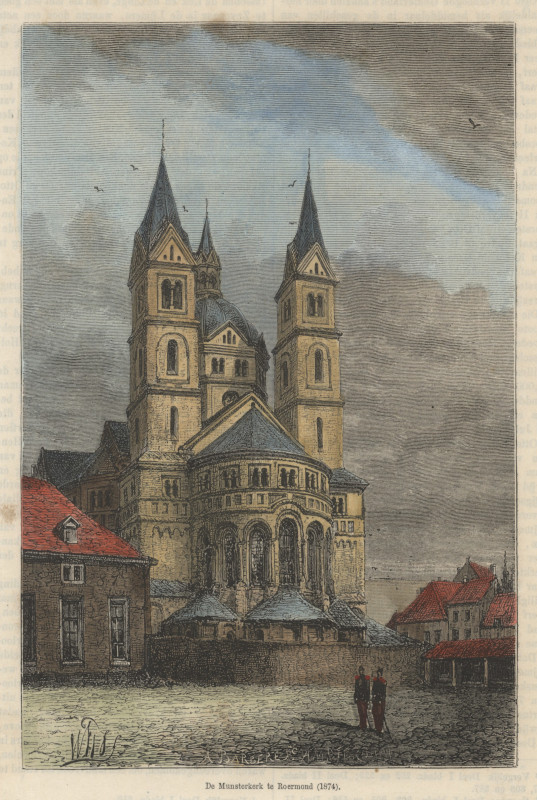 view De Munsterkerk te Roermond (1874) by A. Barbere
