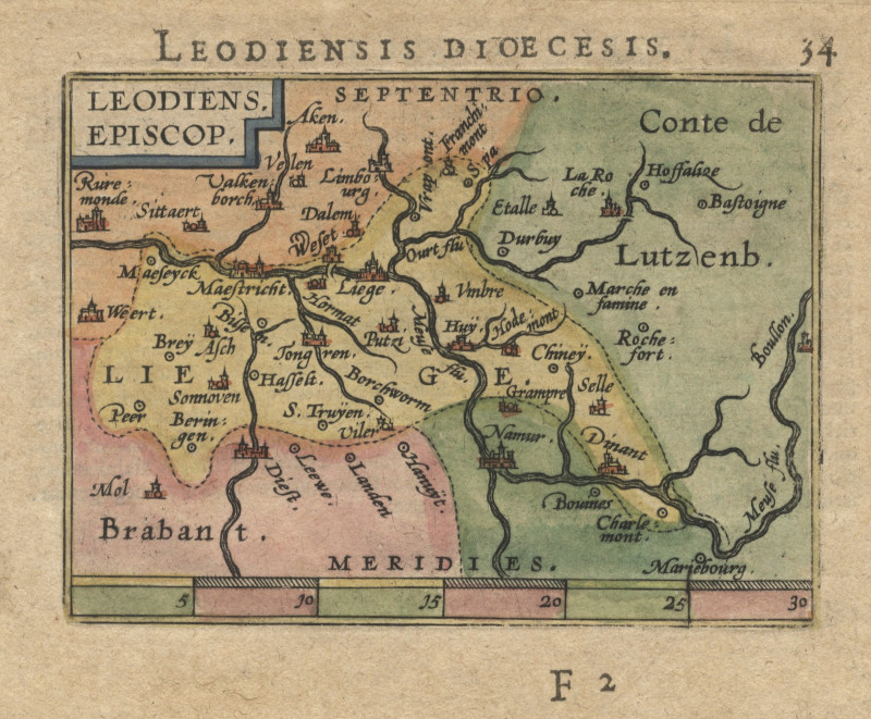 Leodiensis Dioecesis by A. Ortelius, P. Galle