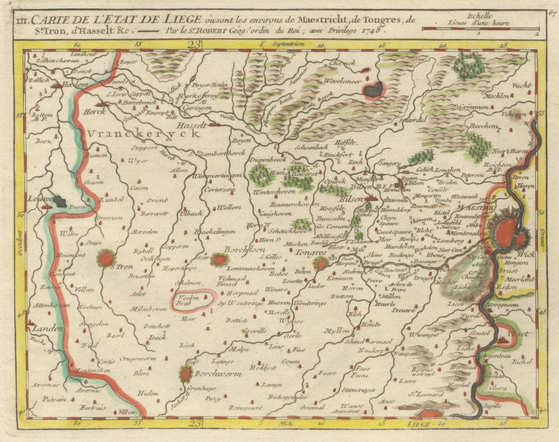 Carte de l&acute;Etat de Liege, ou sont les environs de Maestricht,... by M. Robert