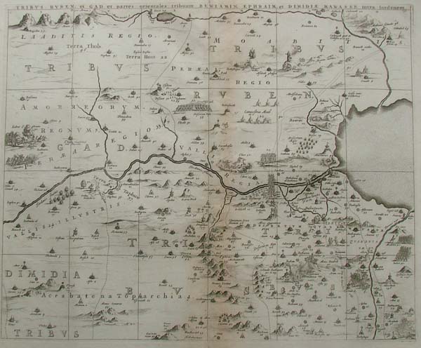 map Tribus Ruben et Gad by Janssonius, Hornius