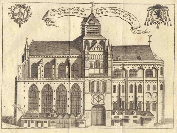 view Ecclesia Cathedralis Saneti Donatiani Brugis. De Cathedrale kerk van den H. Donatianus tot Brugge by J. Harrewijn