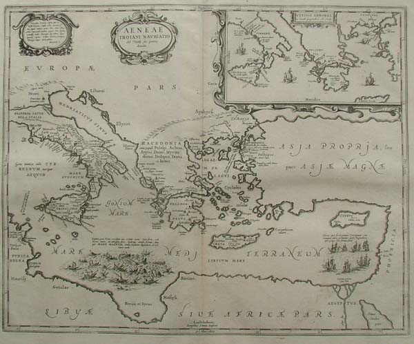 map Aeneae Troiani navigatio by Ook Italië