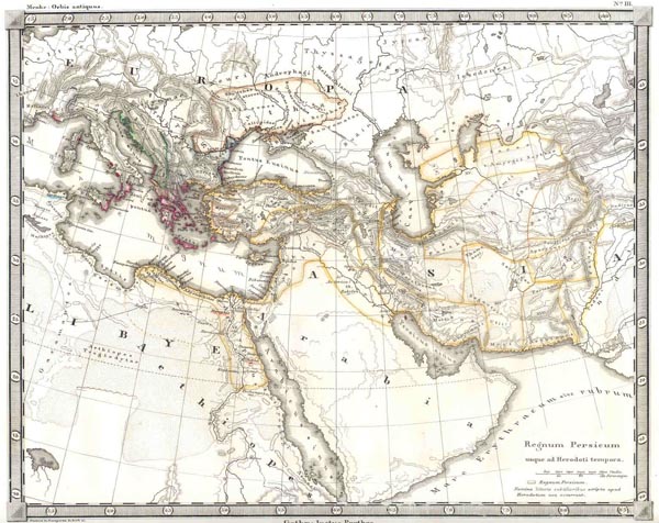 map Regnum Persicum usque ad Herodoti tempora by Friedrich im  Baumgarten