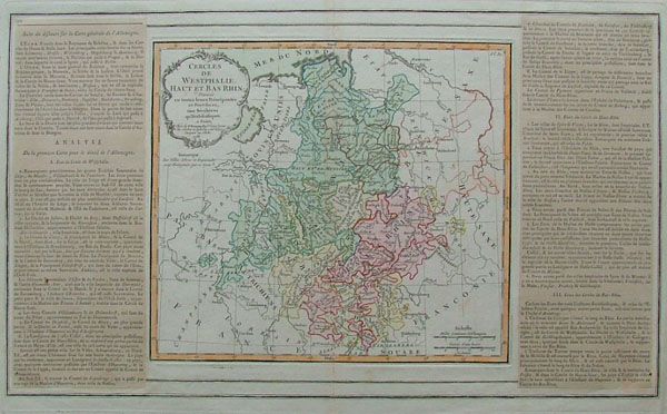 map Cercles de Westphalie, Haut et Bas Rhin by Sr Desnos