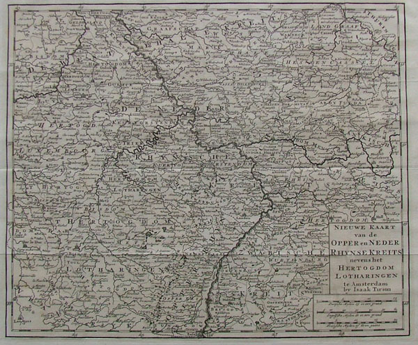 map Nieuwe kaart van de Opper en Neder Rhijnse Kreits Nevens het Hertogdom Lotharingen by Isaak Tirion