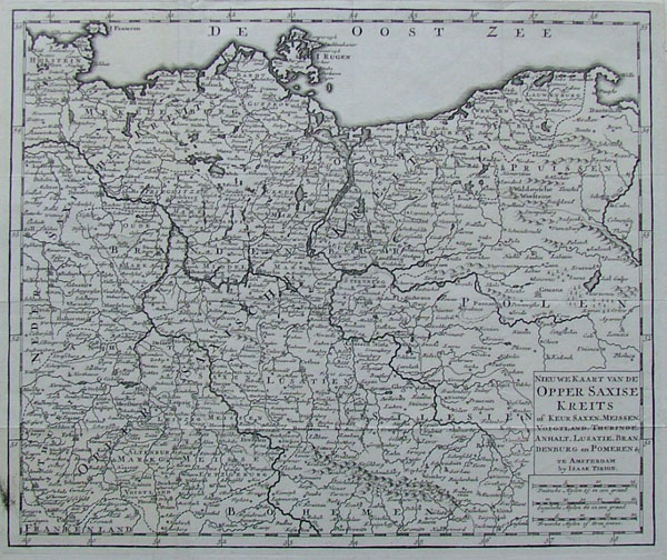 map Nieuwe kaart van de Opper Saxise Kreits by Isaak Tirion