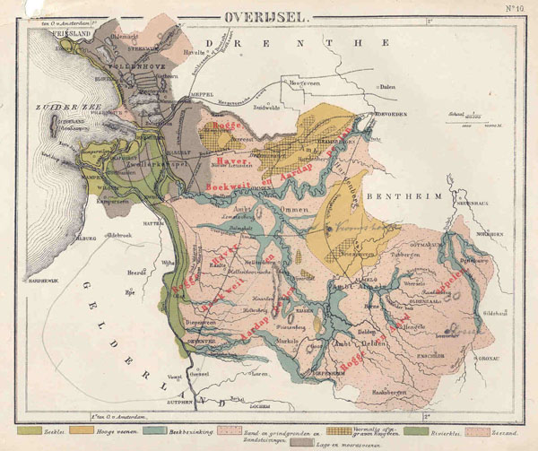 map Overijssel by N.W. Posthumus en Dr. J.M. van Bemmelen 