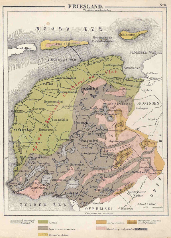 map Friesland by N.W. Posthumus en Dr. J.M. van Bemmelen
