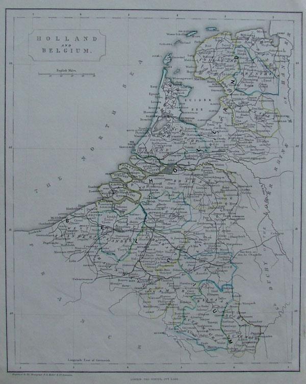 map Holland and Belgium by F.P. Becker, Virtue