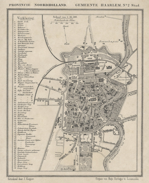 map communityplan Gemeente Haarlem No 2 Stad by Kuyper (Kuijper)