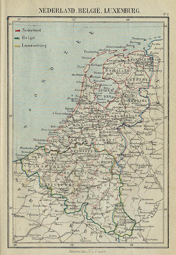 map Nederland, Belgie, Luxemburg by Kuyper (Kuijper)