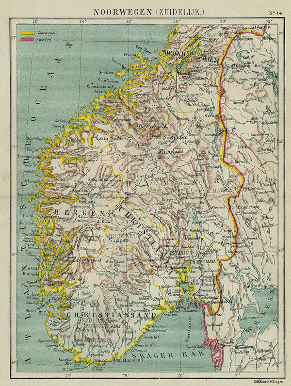 map Noorwegen (zuidelijk) by Kuyper (Kuijper)