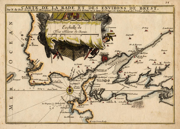 view Carte de la rade et des environs de Brest by H. van Loon, N. Fer