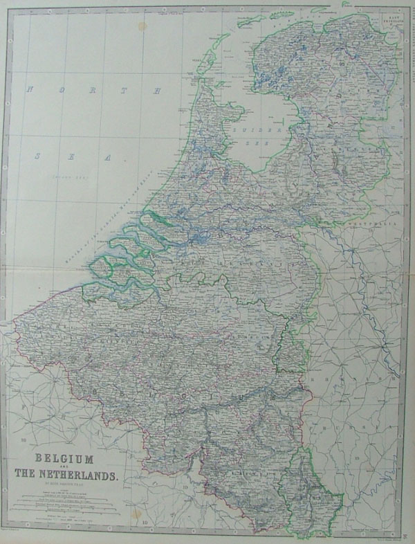 map Belgium and the Netherlands by Keith Johnston