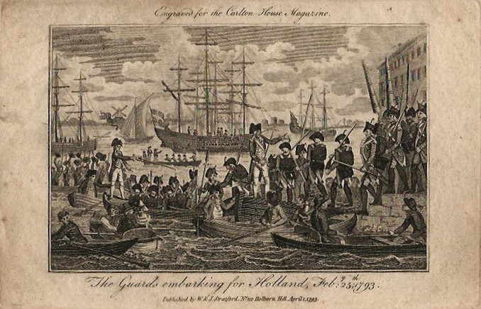The guards embarking for Holland, Feb 25, 1793 by W.J. Stratford
