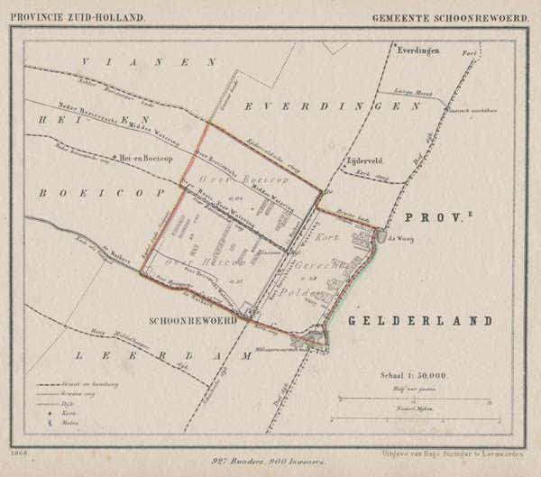 map communityplan Gemeente Schoonrewoerd by Kuyper (Kuijper)