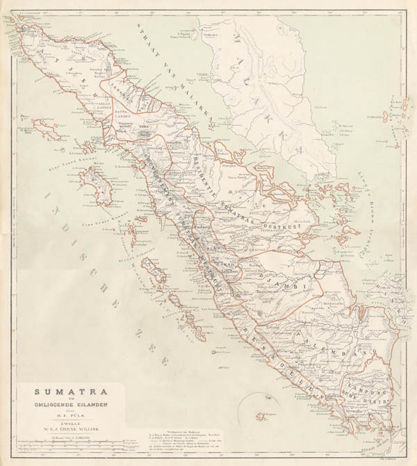 map Kaart van Sumatra en omliggende eilanden. by Puls