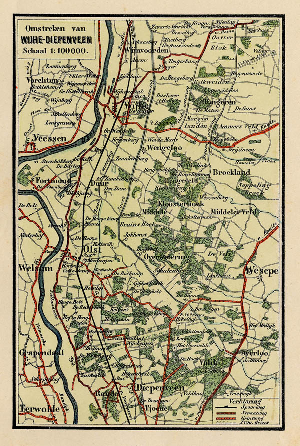 map Kaart van de Omstreken van Wijhe-Diepenveen by Craandijk