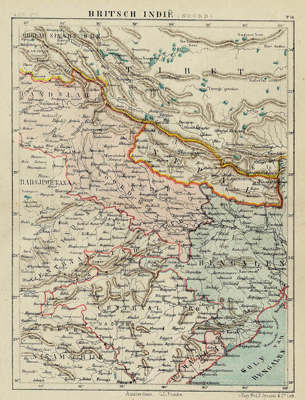 map Britsch Indië ((Noord) by Kuyper (Kuijper)