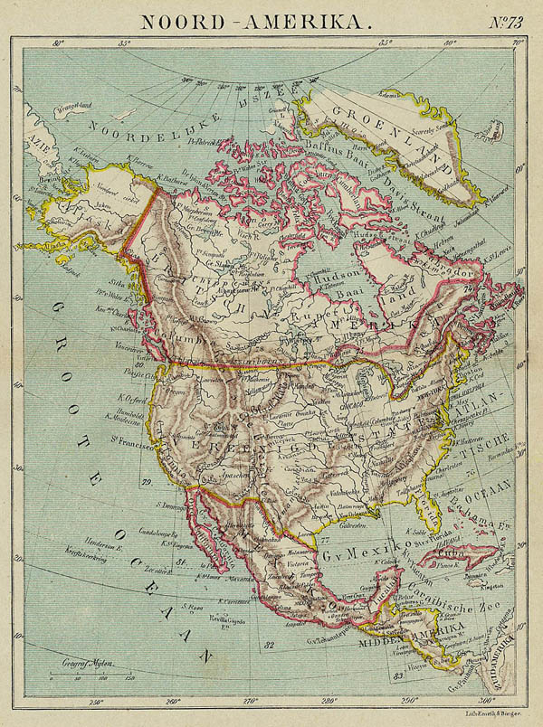 map Noord-Amerika by Kuyper (Kuijper)