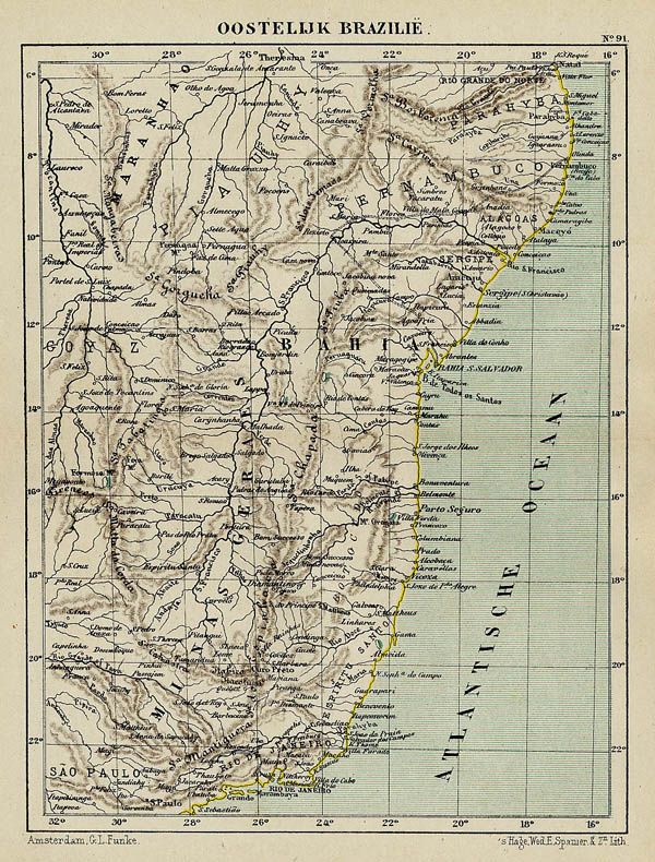 map Oostelijk Brazilië by Kuyper (Kuijper)