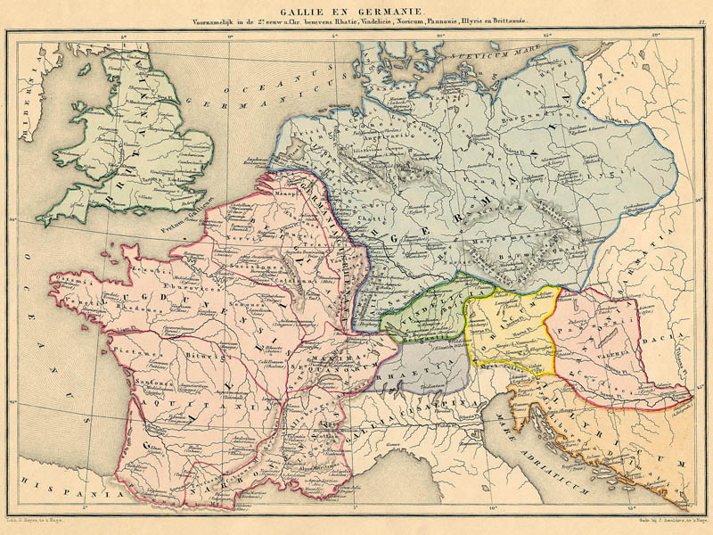 Gallië en Germanië voornamelijk in de 2e eeuw n. Chr. by De Erven Thierry en Mensing