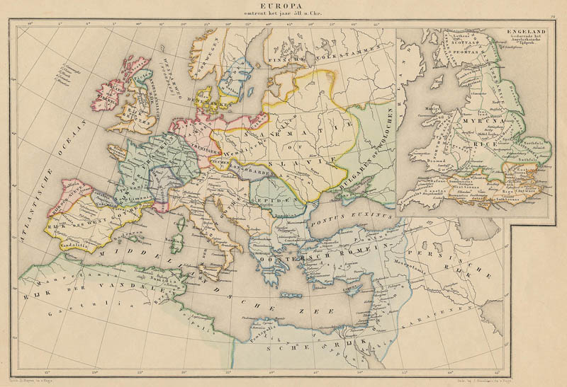 Europa omtrent het jaar 511 n. Chr. by De Erven Thierry en Mensing