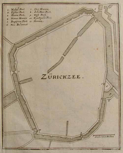 plan Zürickzee by Merian