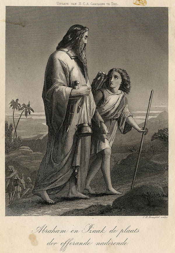 print Abraham en Izaak de plaats der offerande naderende by HCA Campagne, Tiel