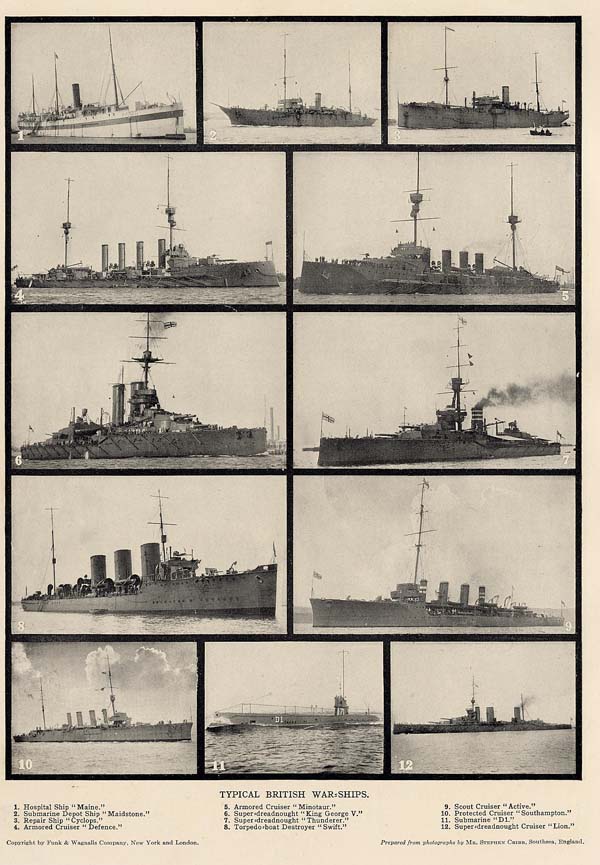 print Typical British War-Ships by Funk&Wagnalls Company
