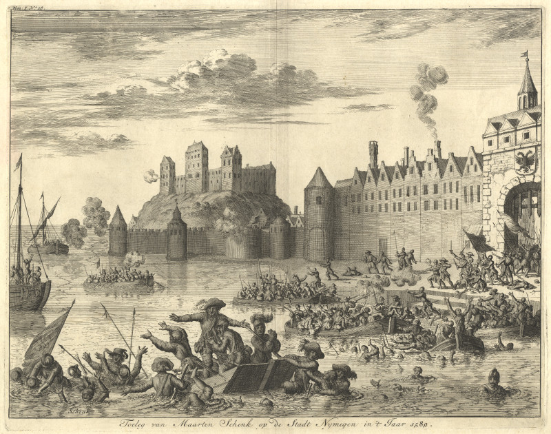Toeleg van Maarten Schenk op de Stadt Nymegen in ´t Jaar 1589 by Luyken, Jan