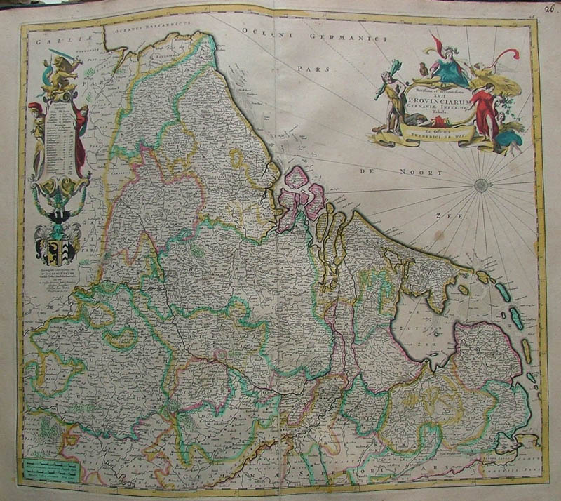 Novissima et accurattissima xvii provinciarum germaniae inferioris tabula by Wit, Frederik de