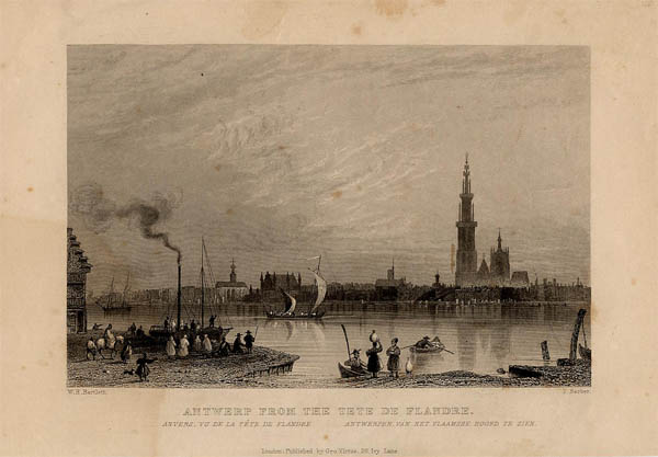 view Antwerp from the tete de Flandre - Anvers by Bartlett, W.R. - Barber, T