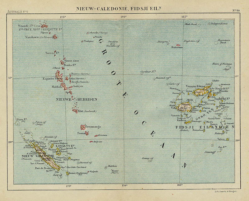 Nieuw-Caledonië, Fidsji Eilanden by Jacob Kuyper (Kuijper)