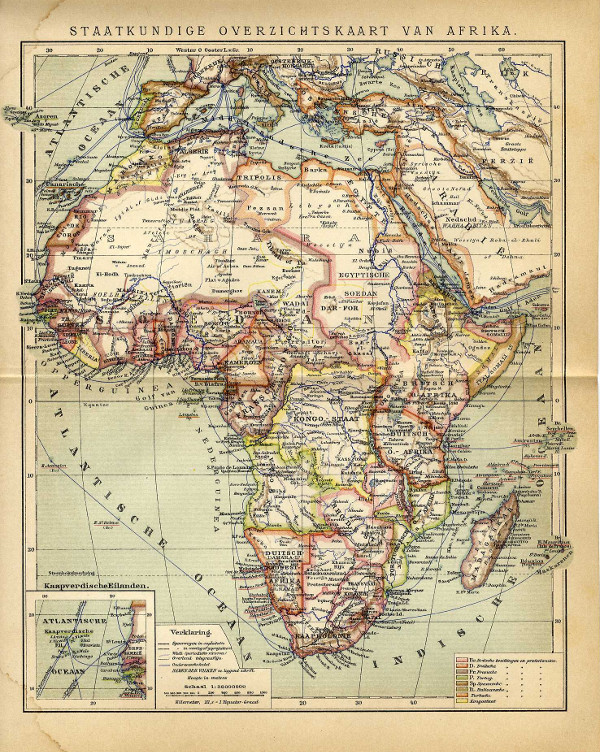 map Staatkundige overzichtskaart van Afrika by Winkler Prins