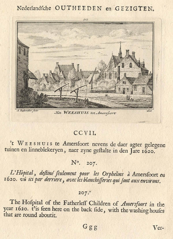 plan Het Weeshuis tot Amersfoort by Abraham Rademaker, WIllem Barents