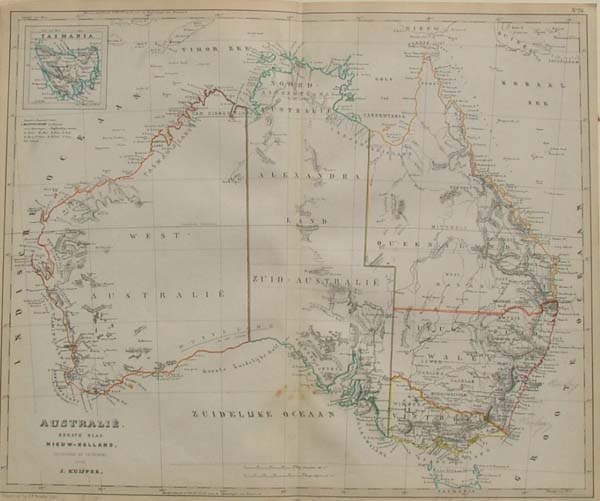 map Australië eerste blad Nieuw Holland by Kuyper (Kuijper)