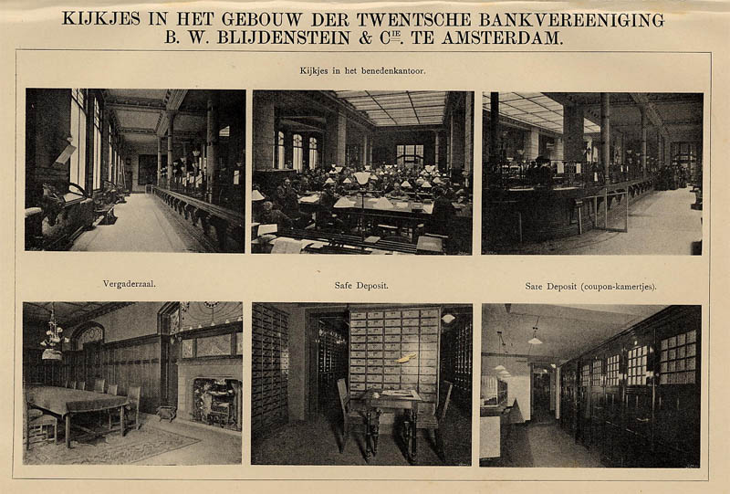 Kijkjes in het gebouw der Twentsche Bankvereeniging B.W. Blijdenstein & Cie te Amsterdam by Winkler Prins