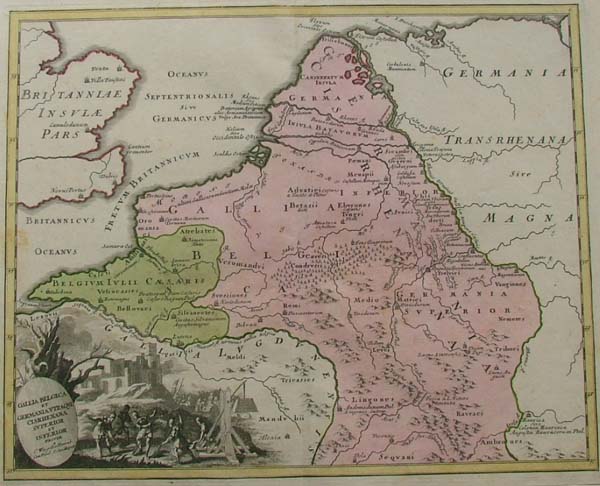 map Gallia Belgica by Weigel, Christoph (Witwe)