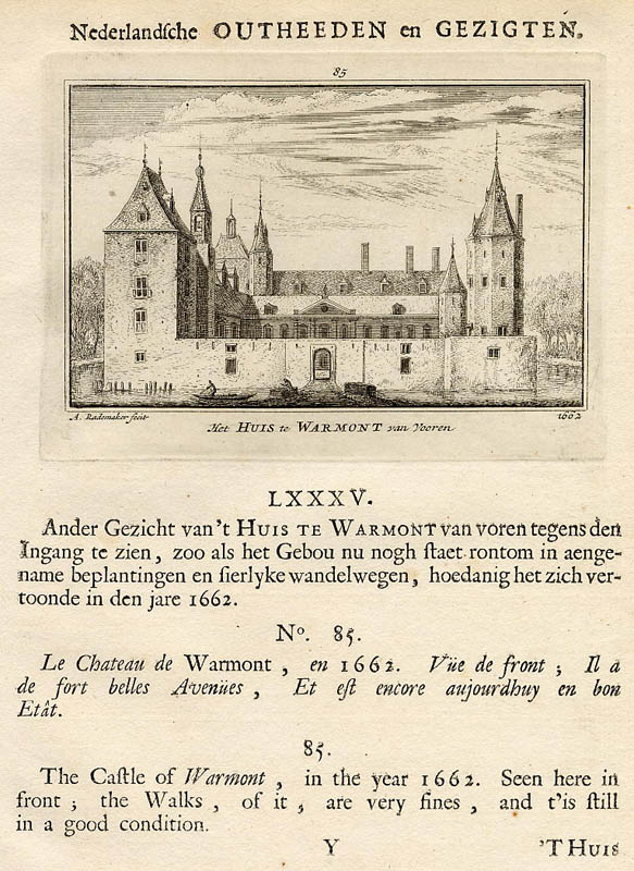 view Het Huis te Warmont van Vooren 1662 by Abraham Rademaker