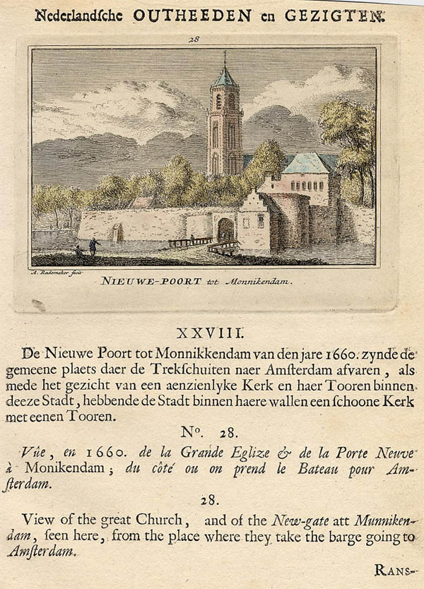 view Nieuwe-poort tot Monnikendam by Abraham Rademaker