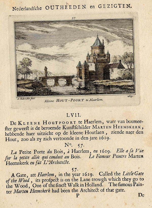 view Kleine Hout-Poort te Haarlem 1619 by Abraham Rademaker