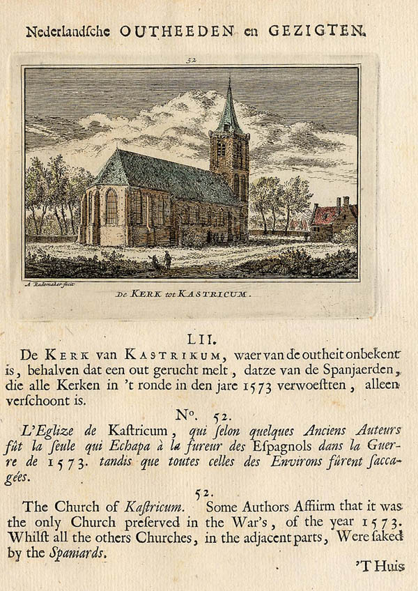 view De kerk tot Kastricum by Abraham Rademaker