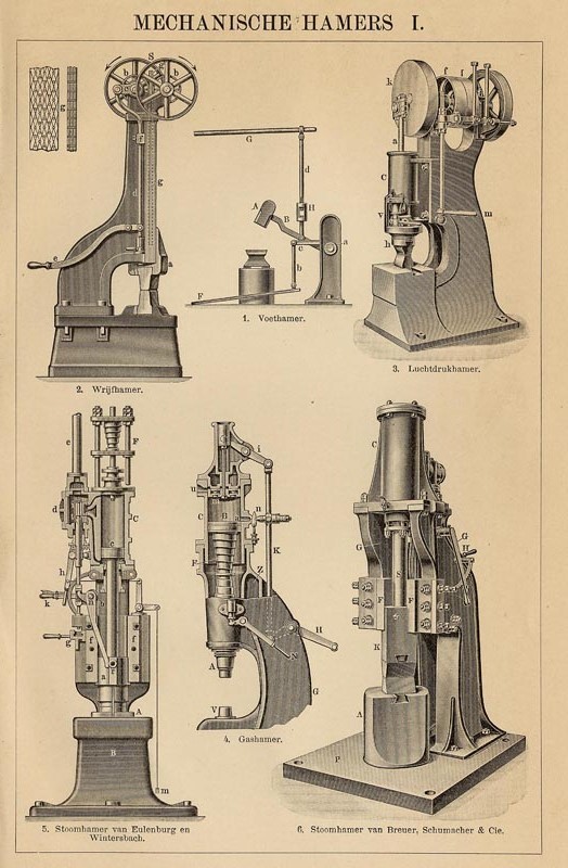 print Mechanische hamers I by Winkler Prins