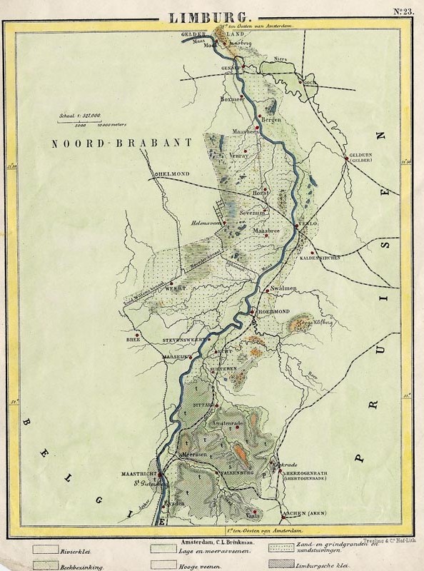 map Limburg by Posthumus, van Bemmelen, Brinkman