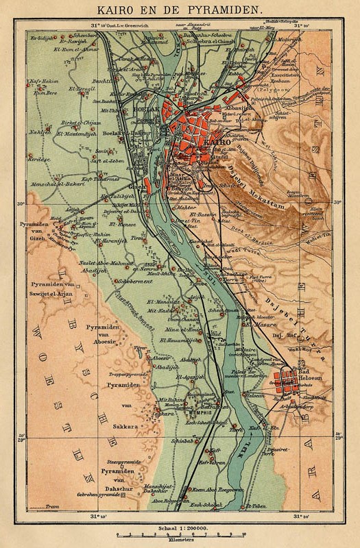 plan Kairo en de pyramyden by Winkler Prins