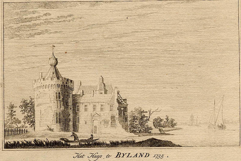 Het Huys te Byland 1735 by Paulus van Liender, naar Jan de Beijer