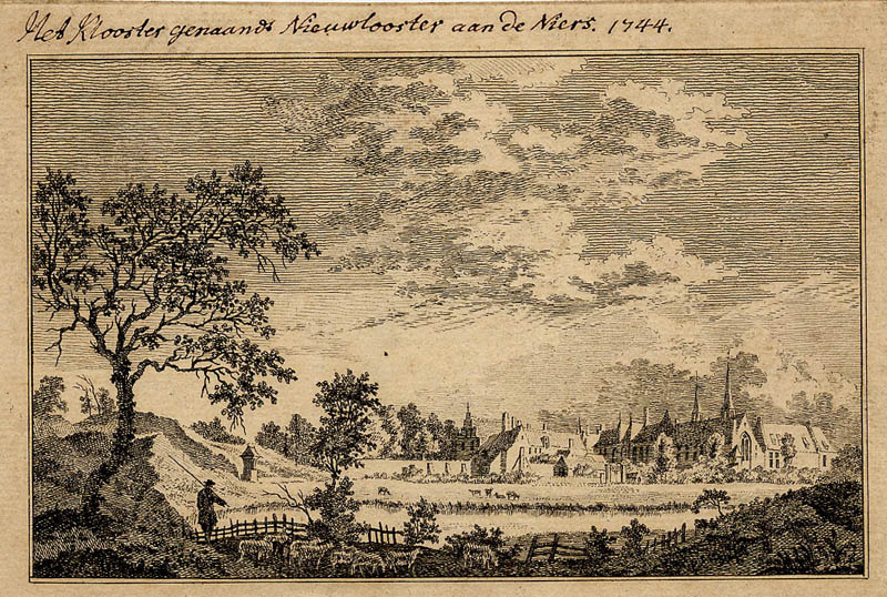 Het Klooster genaamdt Nieuwklooster aan de Niers, 1744 by Paulus van Liender, naar Jan de Beijer