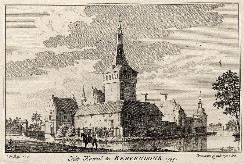Het Kasteel te Kervendonk 1743 by Paulus van Liender, naar Jan de Beijer